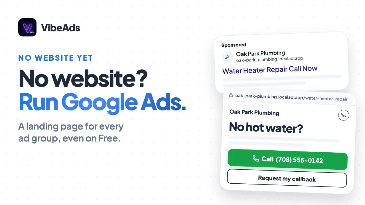 No website? Landing pages for Google Ads, even on Free